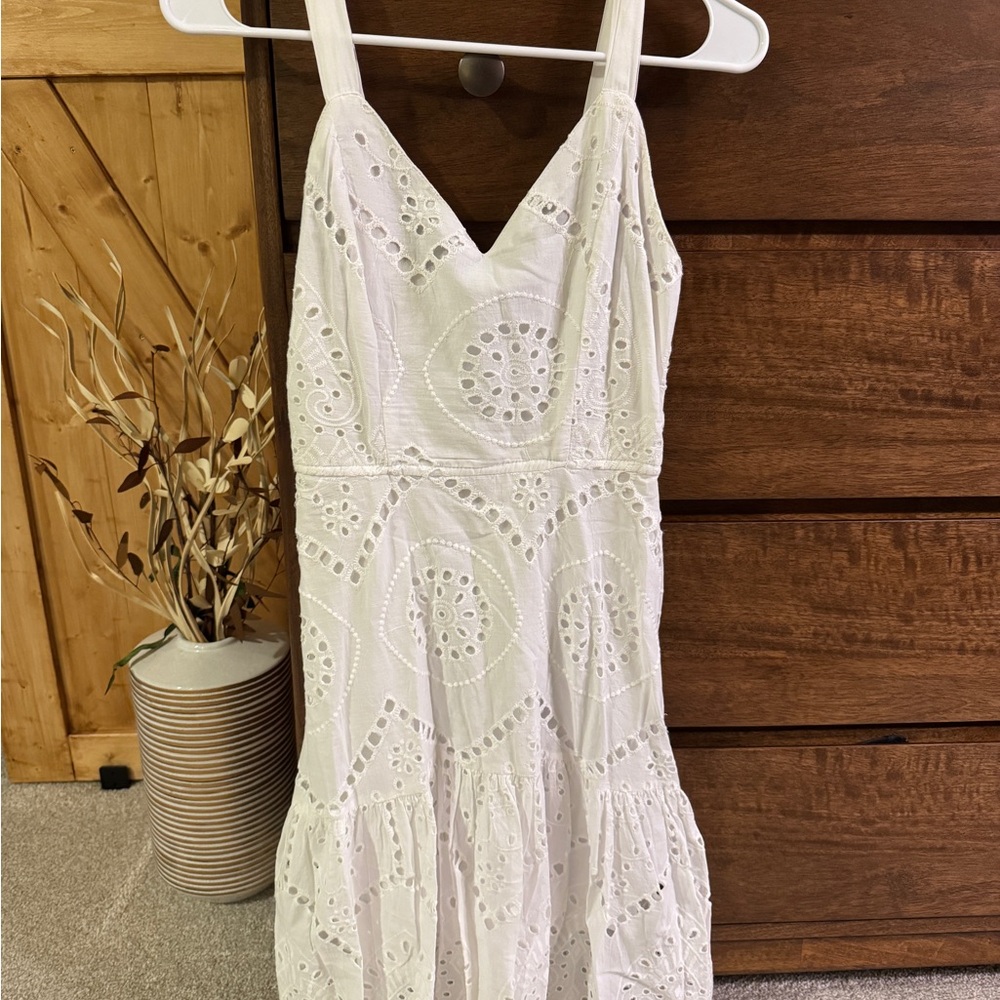 White Eyelet Midi Dress